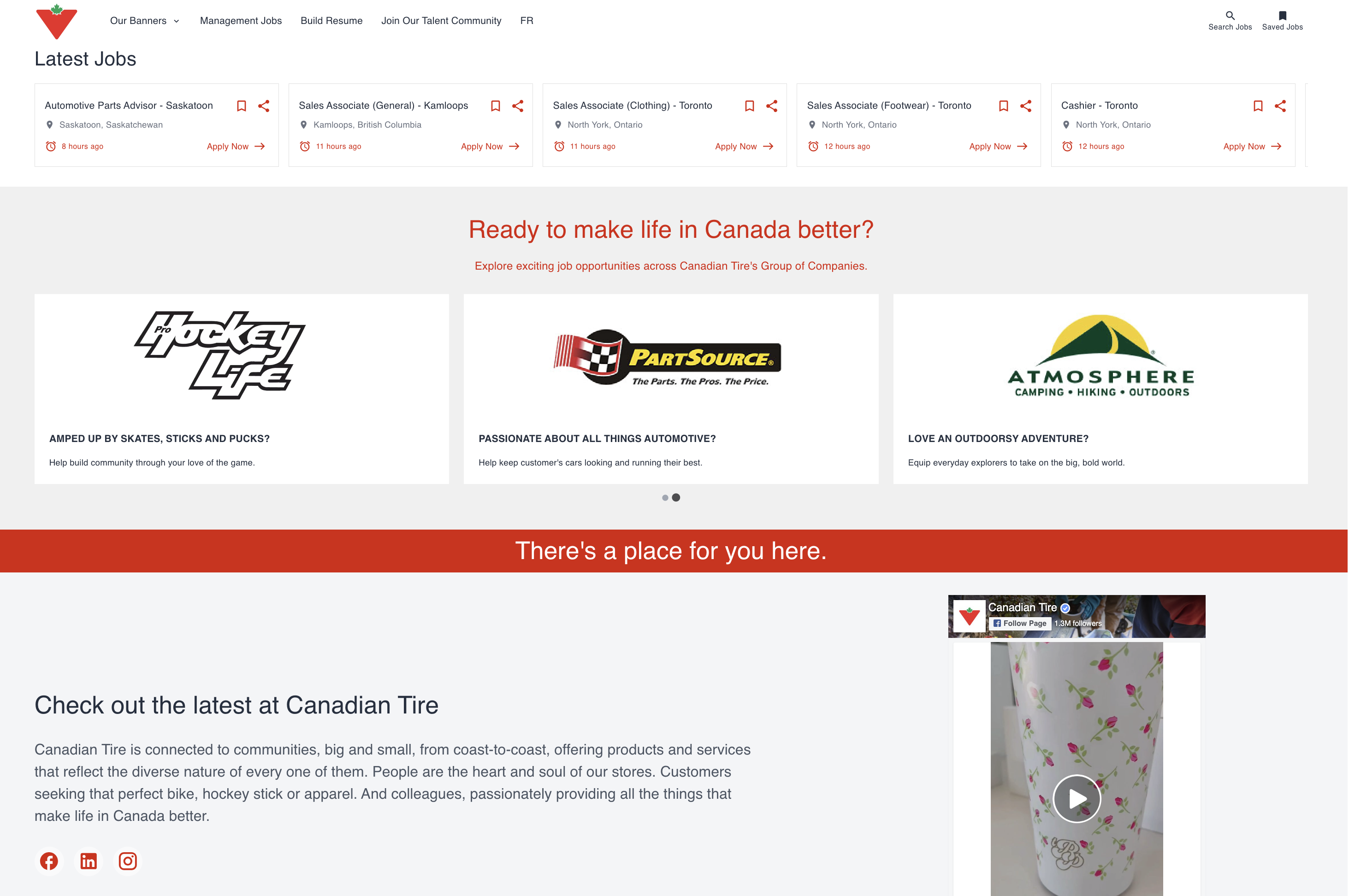Best career site Canadian Tire
